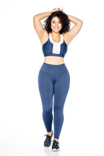 Load image into Gallery viewer, NC0083 Legging Deportivo Color Azul con Faja Interna Moldeadora Efecto Push UP

